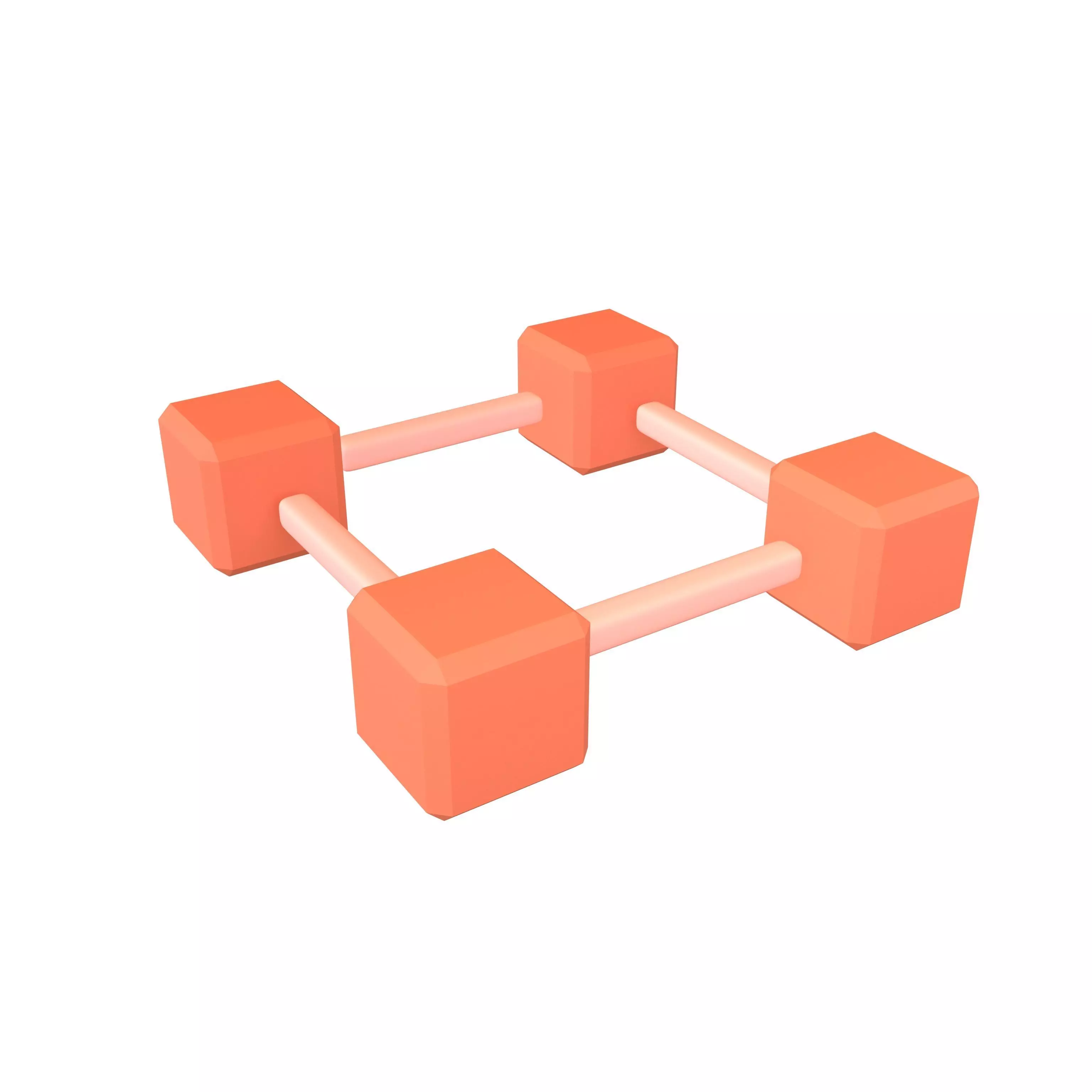 Blockchain Icon V4 001 Low-poly 3D model_0
