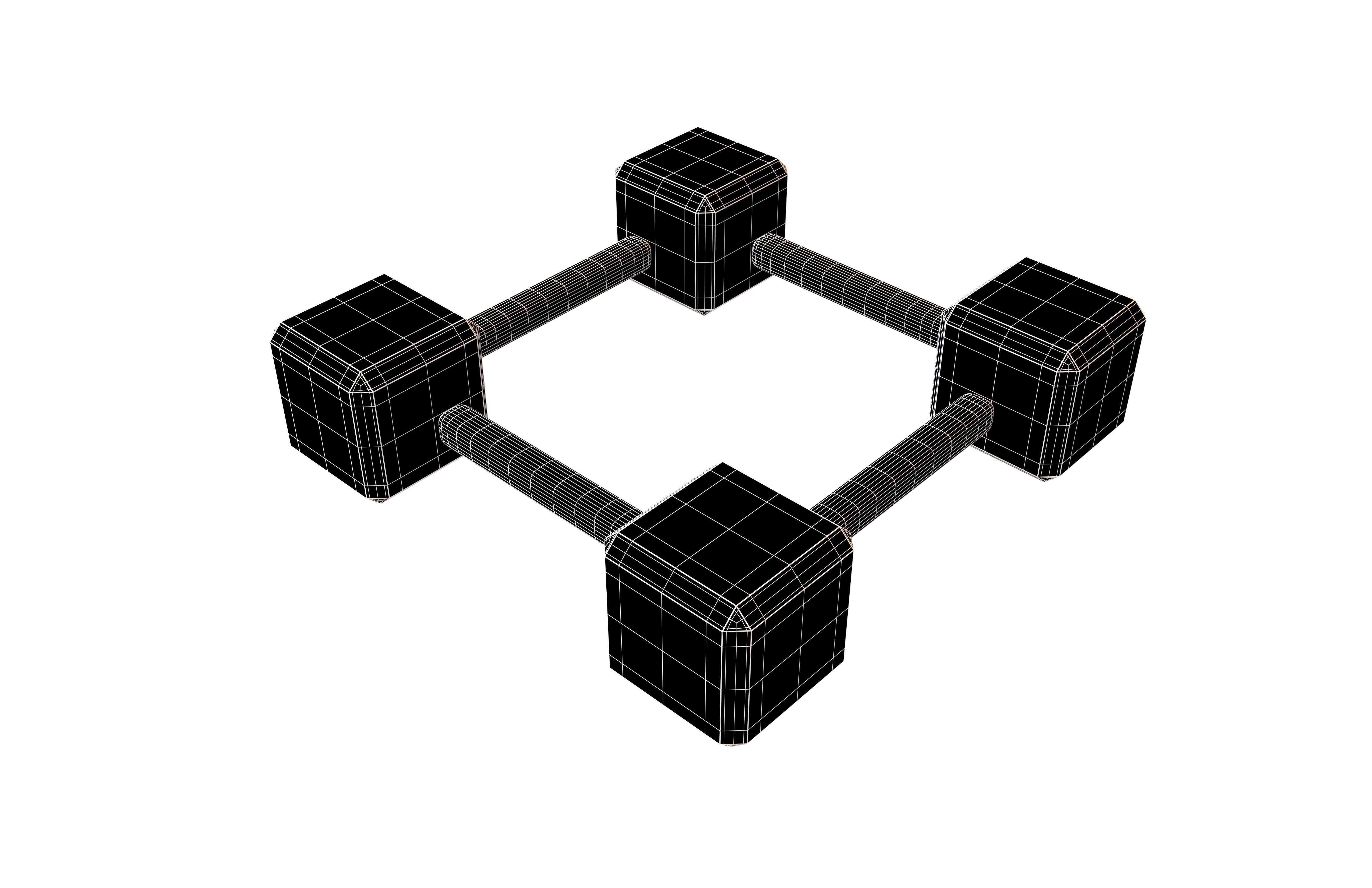 Blockchain Icon V4 001 Low-poly 3D model_6