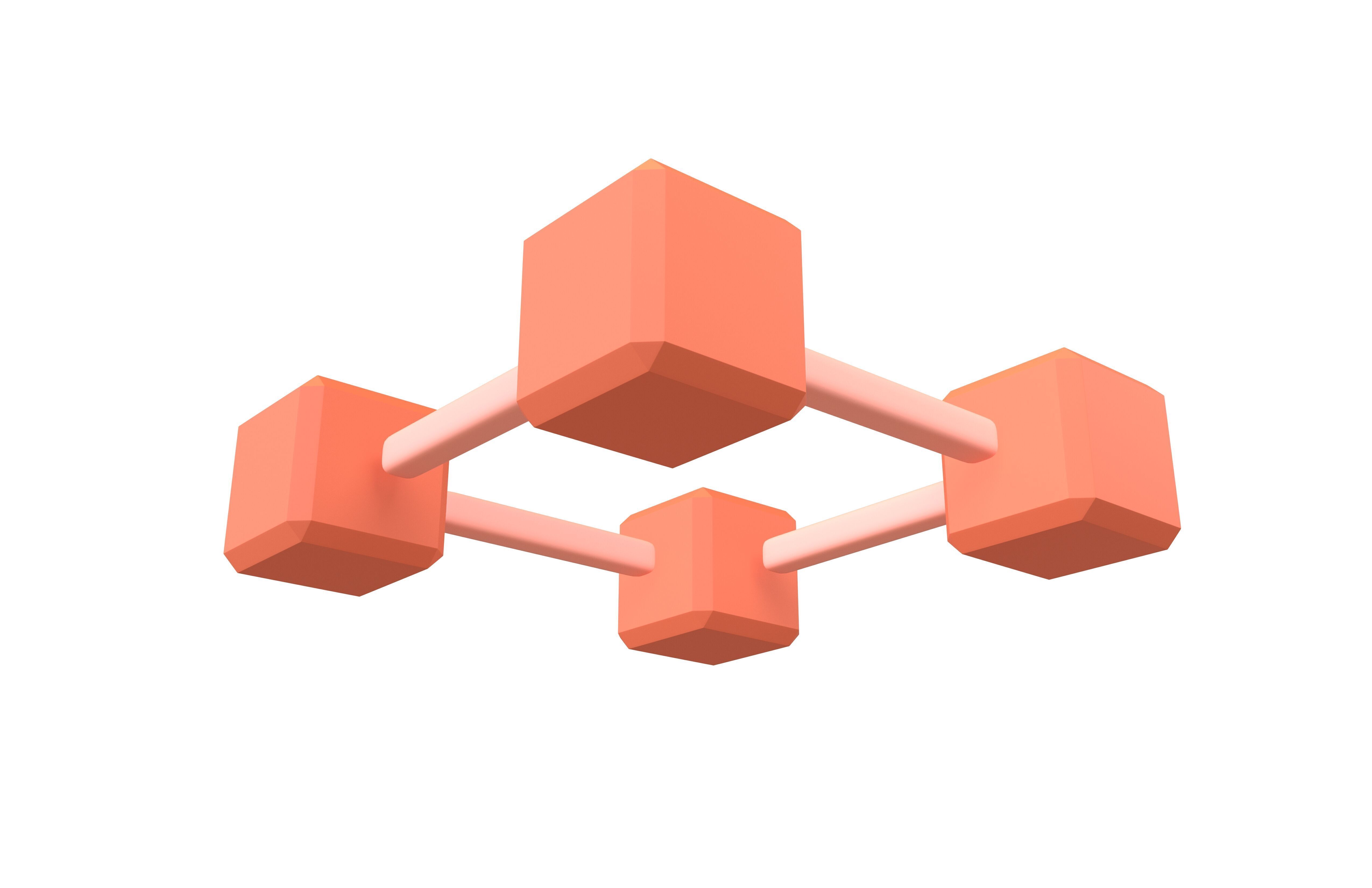 Blockchain Icon V4 001 Low-poly 3D model_3