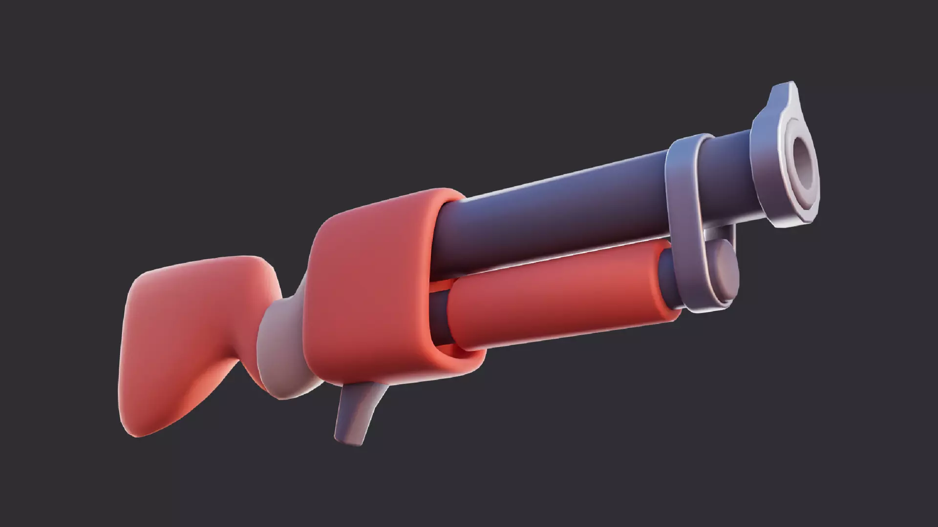 Low Poly Stylized Shotgun 3D model_0