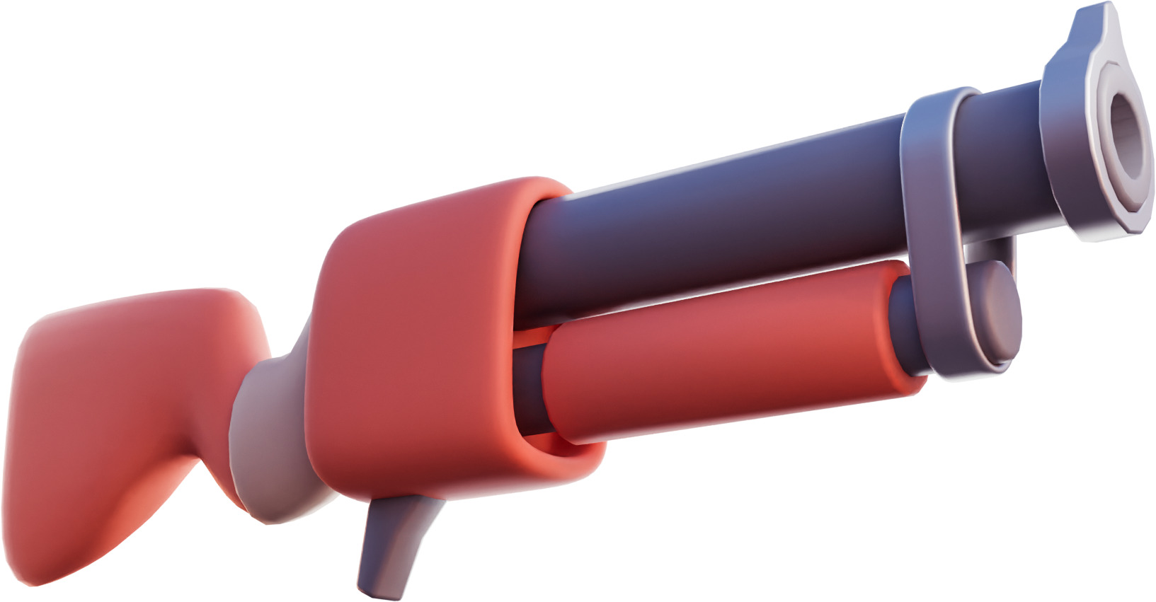 Low Poly Stylized Shotgun 3D model_1