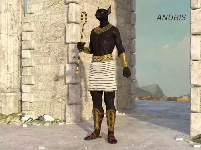 Anubis - God of Death Rigged Low-poly 3D model