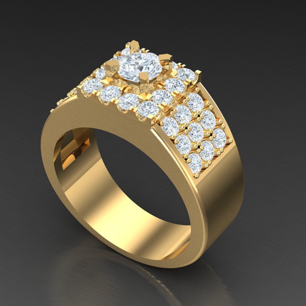 Elite Men Rings Collection 4MR041 3D print model_8