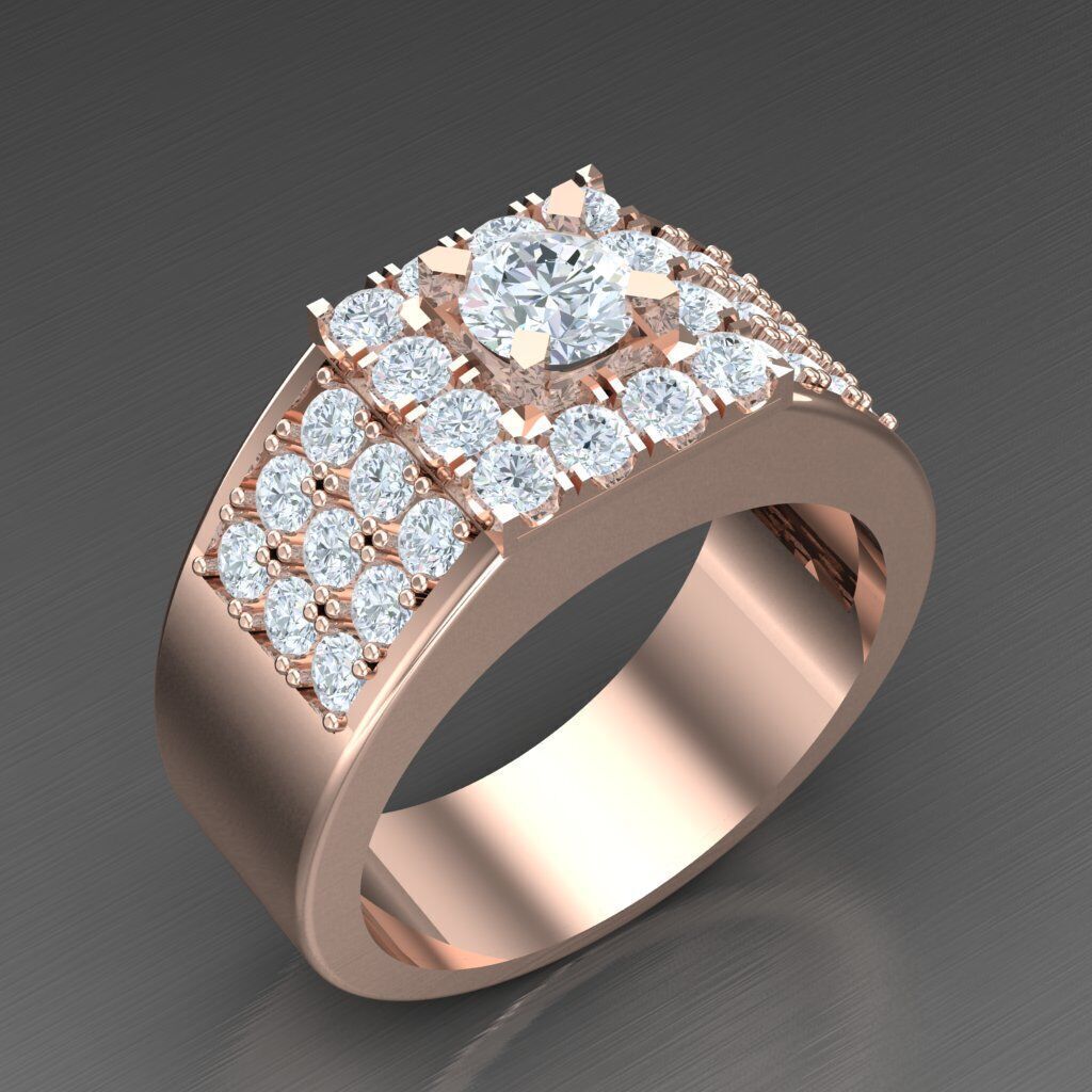 Elite Men Rings Collection 4MR041 3D print model_7