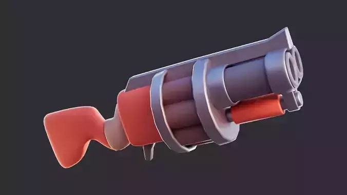 Low Poly Stylized Submachine Gun