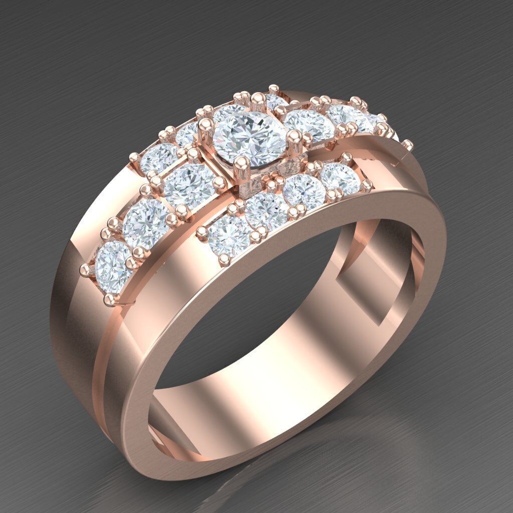 Elite Men Rings Collection 4MR030 3D print model_7