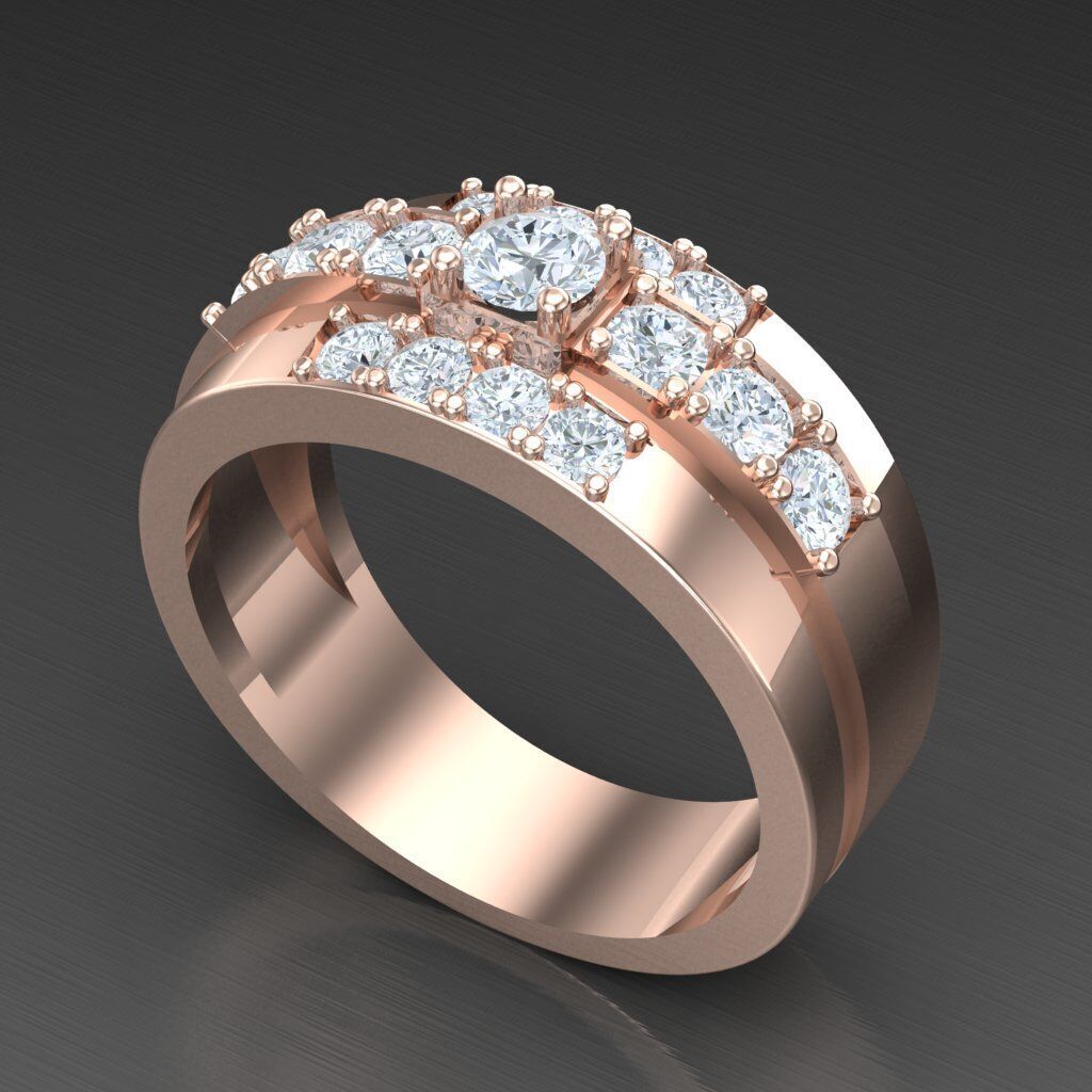 Elite Men Rings Collection 4MR030 3D print model_5