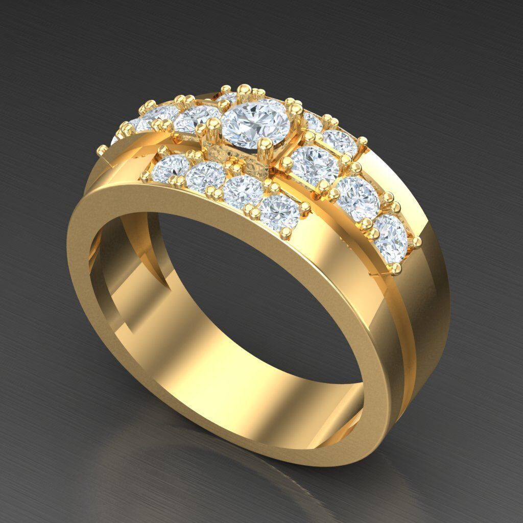 Elite Men Rings Collection 4MR030 3D print model_8