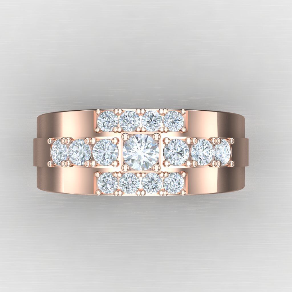 Elite Men Rings Collection 4MR030 3D print model_9