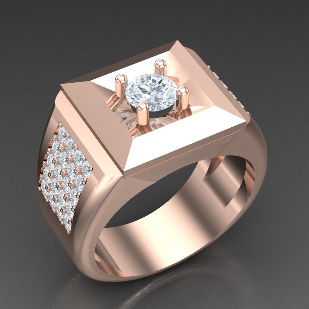 Elite Men Rings Collection 4MR025 3D print model_7