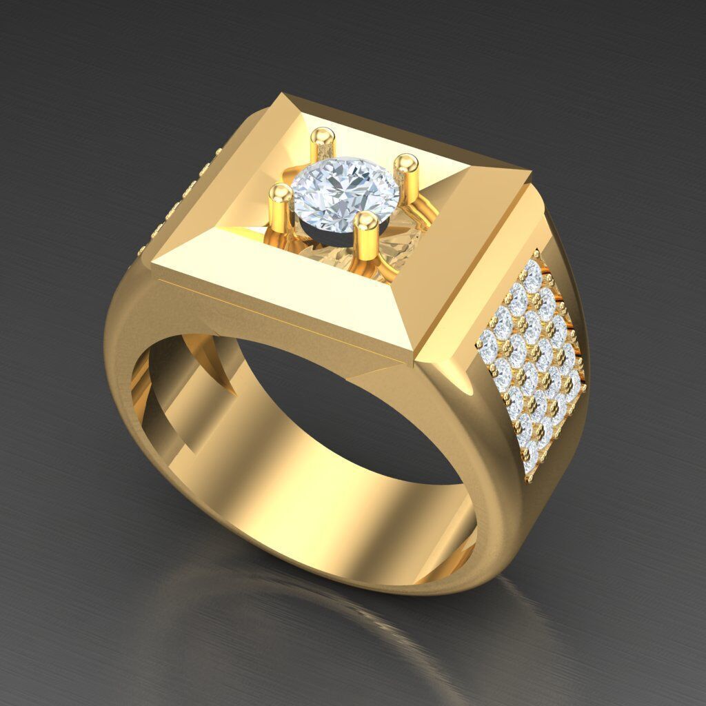 Elite Men Rings Collection 4MR025 3D print model_8