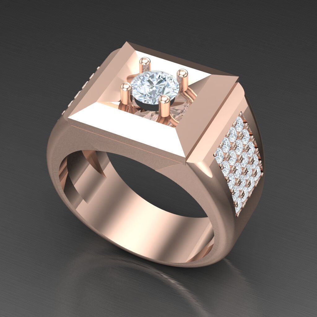Elite Men Rings Collection 4MR025 3D print model_5