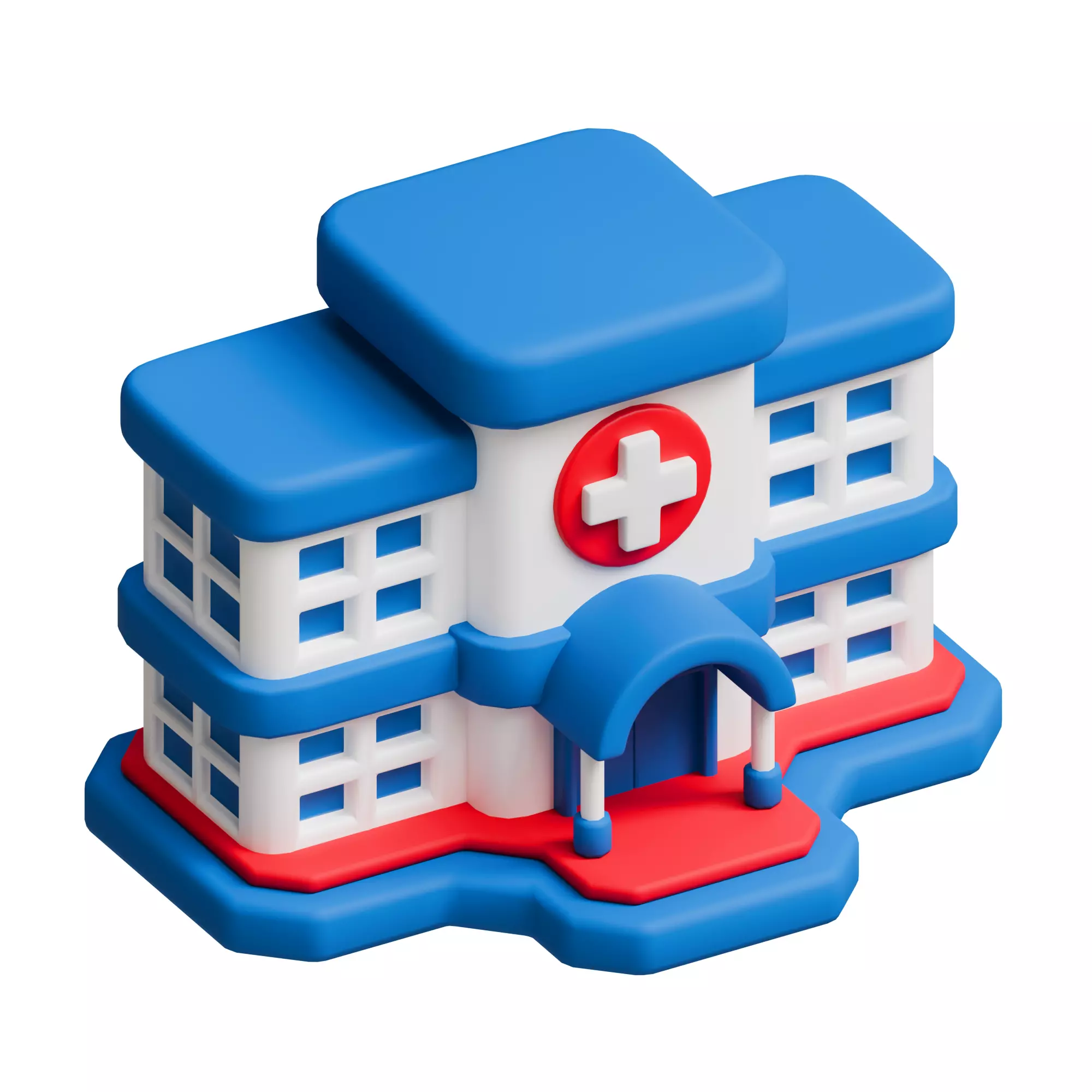 Hospital building Low-poly 3D model