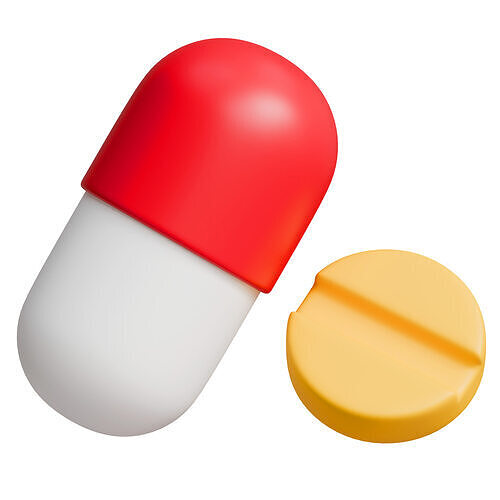 Pills Free low-poly 3D model