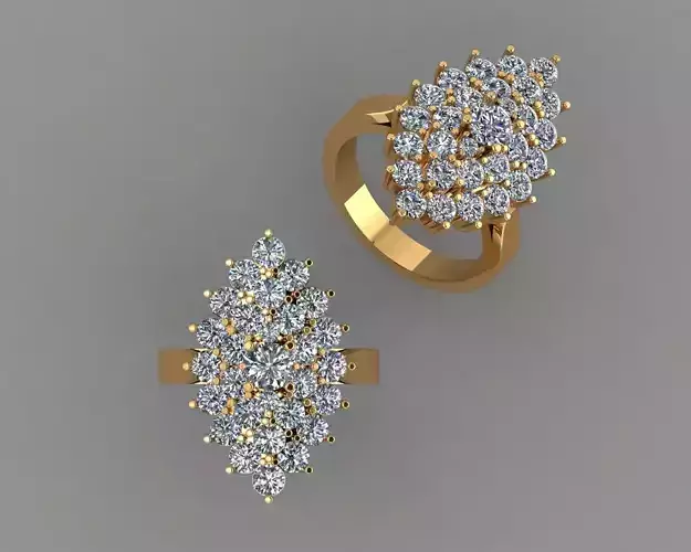 Stylish 3D Ring Model for Jewelry Making And printing Code R22