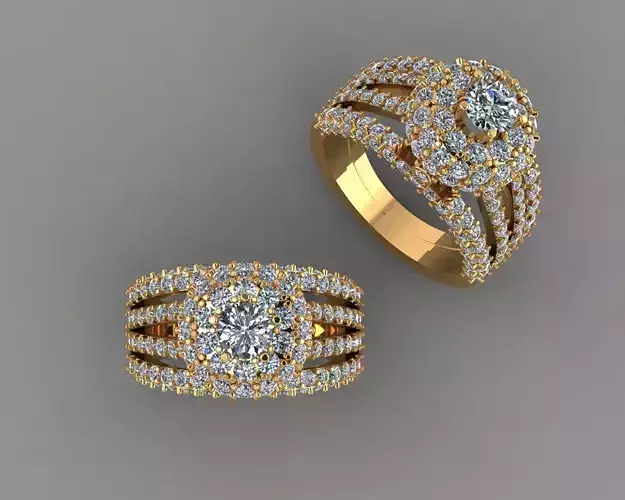 Stylish 3D Ring Model for Jewelry Making And printing Code R23