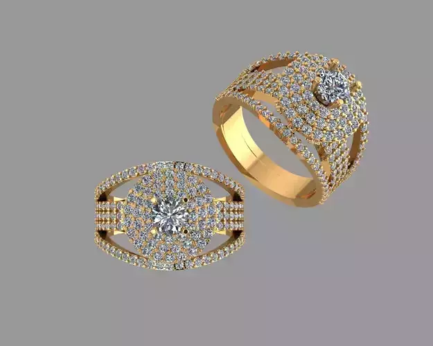 Stylish 3D Ring Model for Jewelry Making And printing Code R24