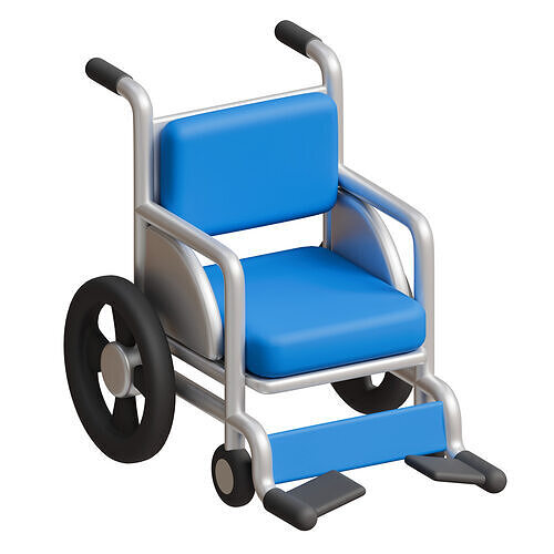 Wheel chair Low-poly 3D model