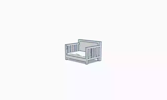 Baby Crib 3D Model STL OBJ FBX  3D print model