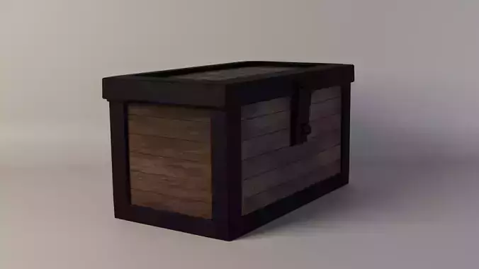 Stylized Medieval Wooden Crate Game Ready 3D Model