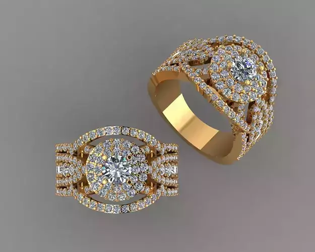 Stylish 3D Ring Model for Jewelry Making And printing Code R25