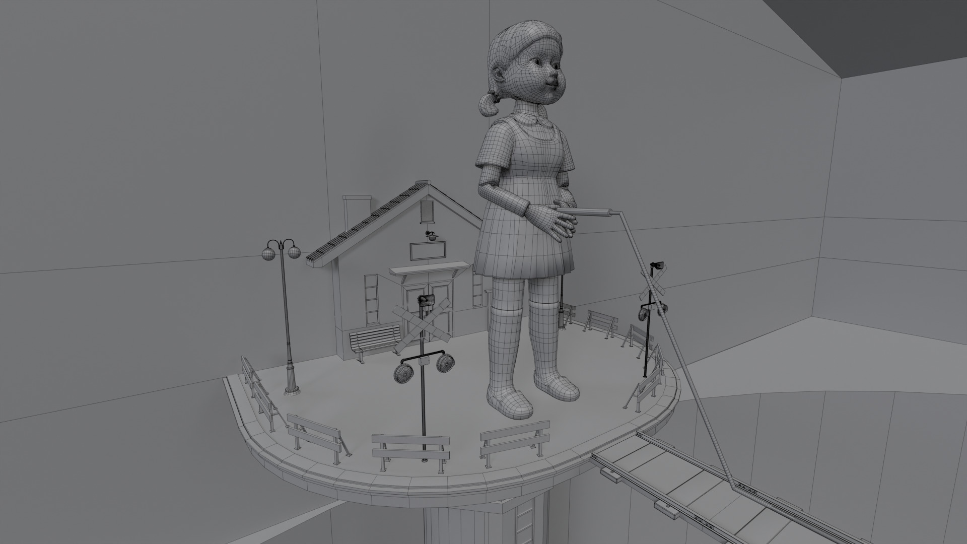 Squid Game Jump Rope Map 3D model_19