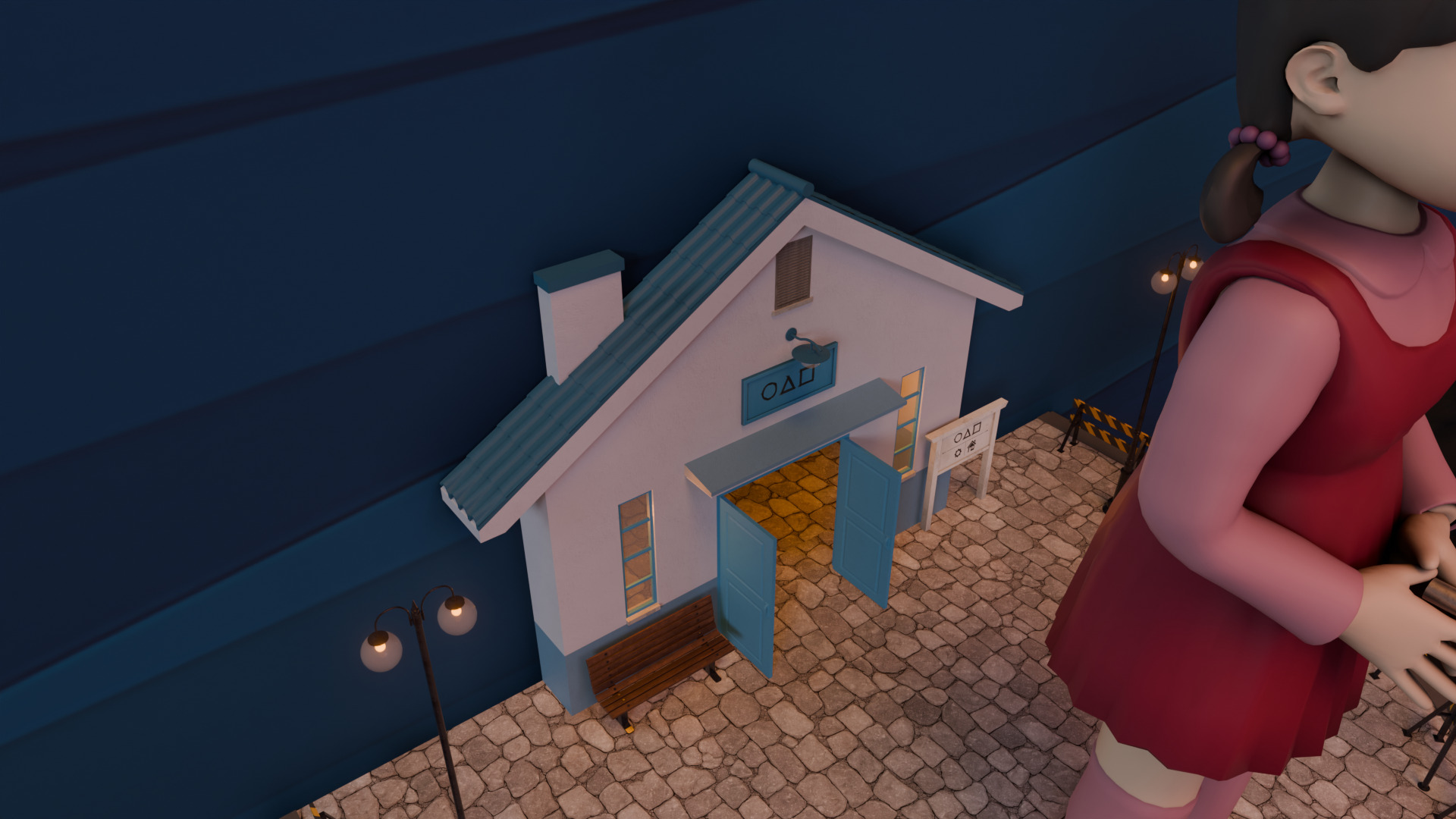 Squid Game Jump Rope Map 3D model_6