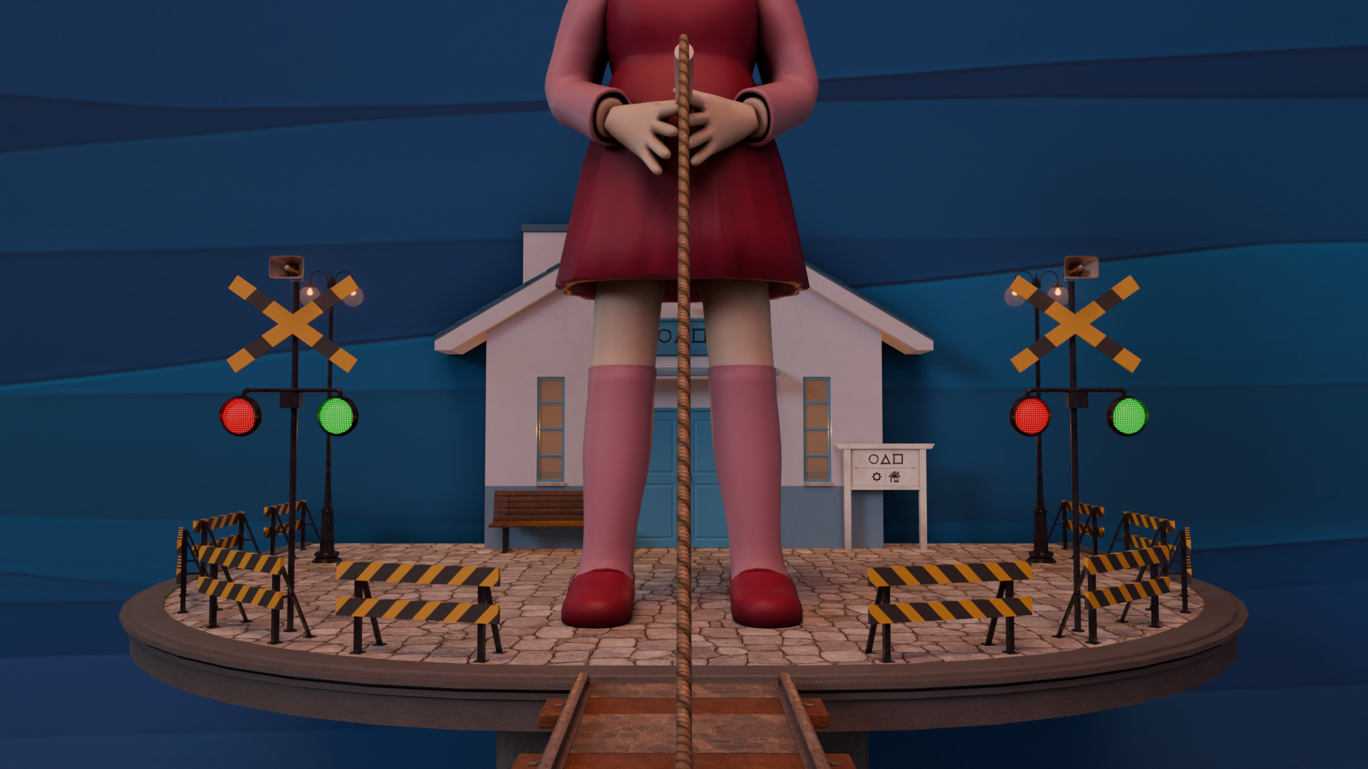Squid Game Jump Rope Map 3D model_5