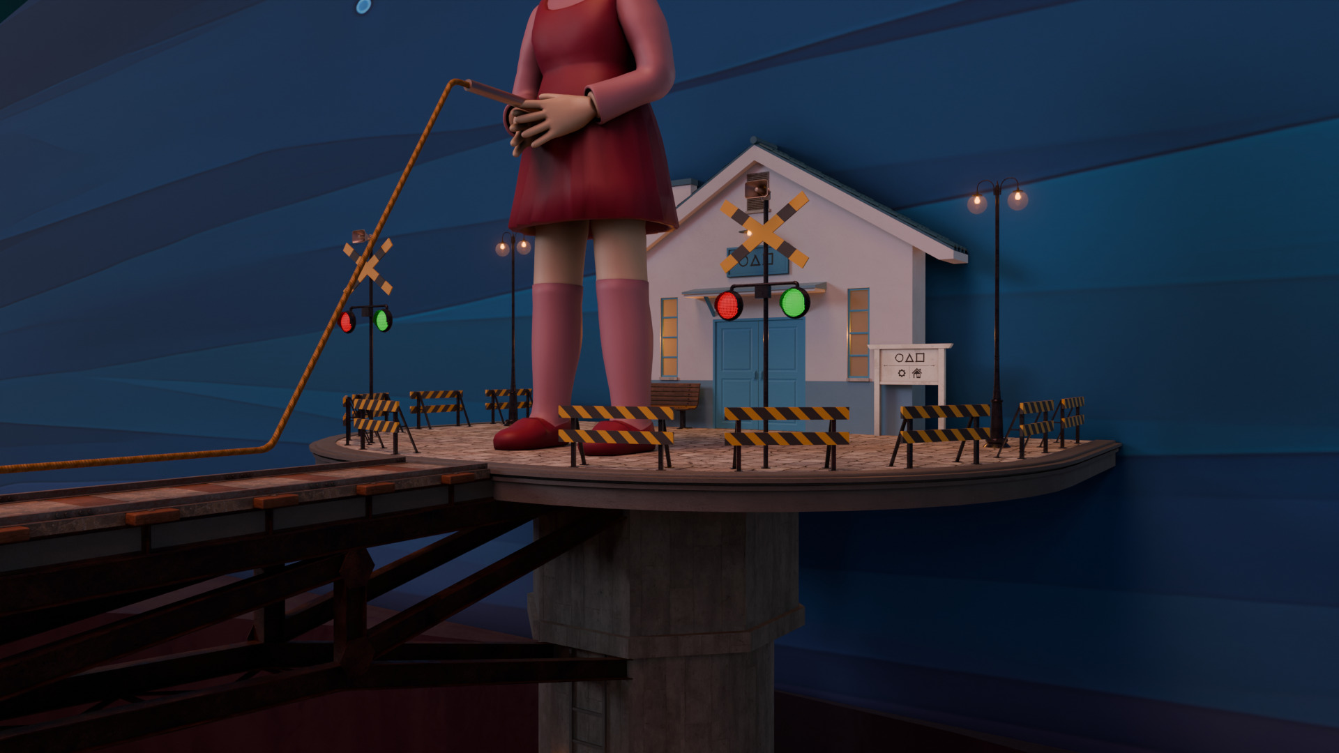 Squid Game Jump Rope Map 3D model_4