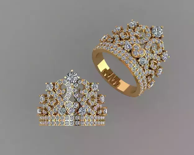 Stylish 3D Ring Model for Jewelry Making And printing Code R27