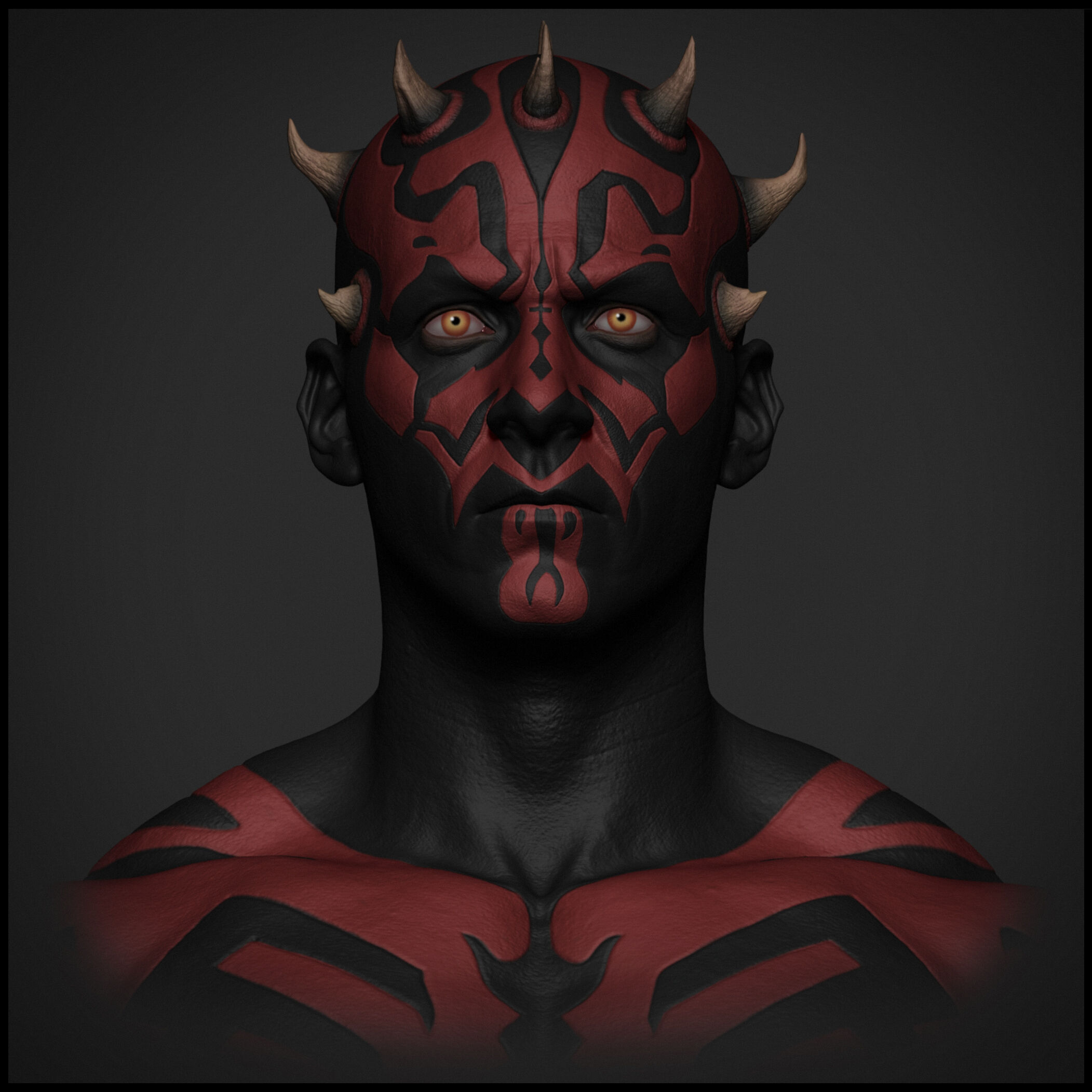 Darth Maul Bust Original Look 3D print model_7