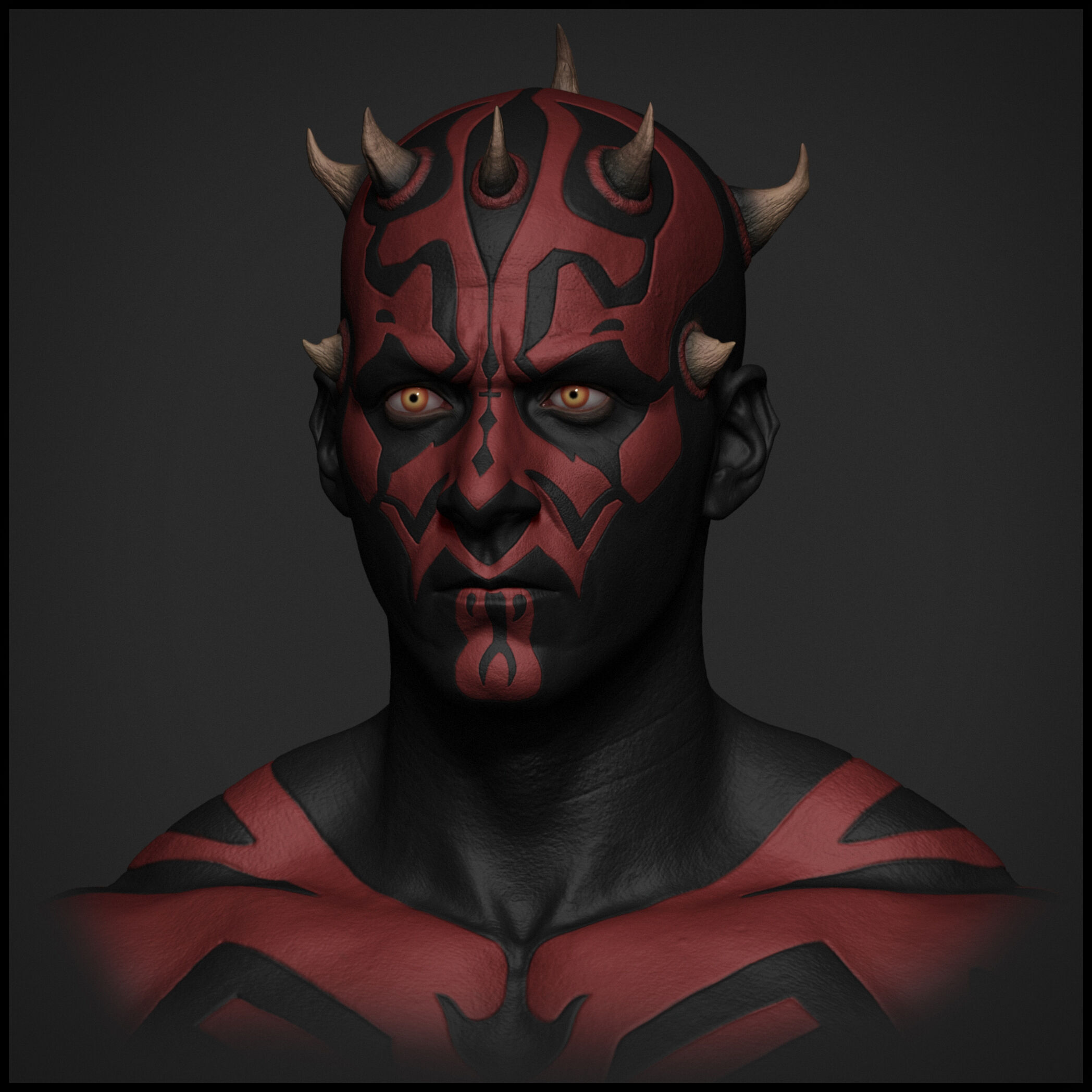 Darth Maul Bust Original Look 3D print model_6