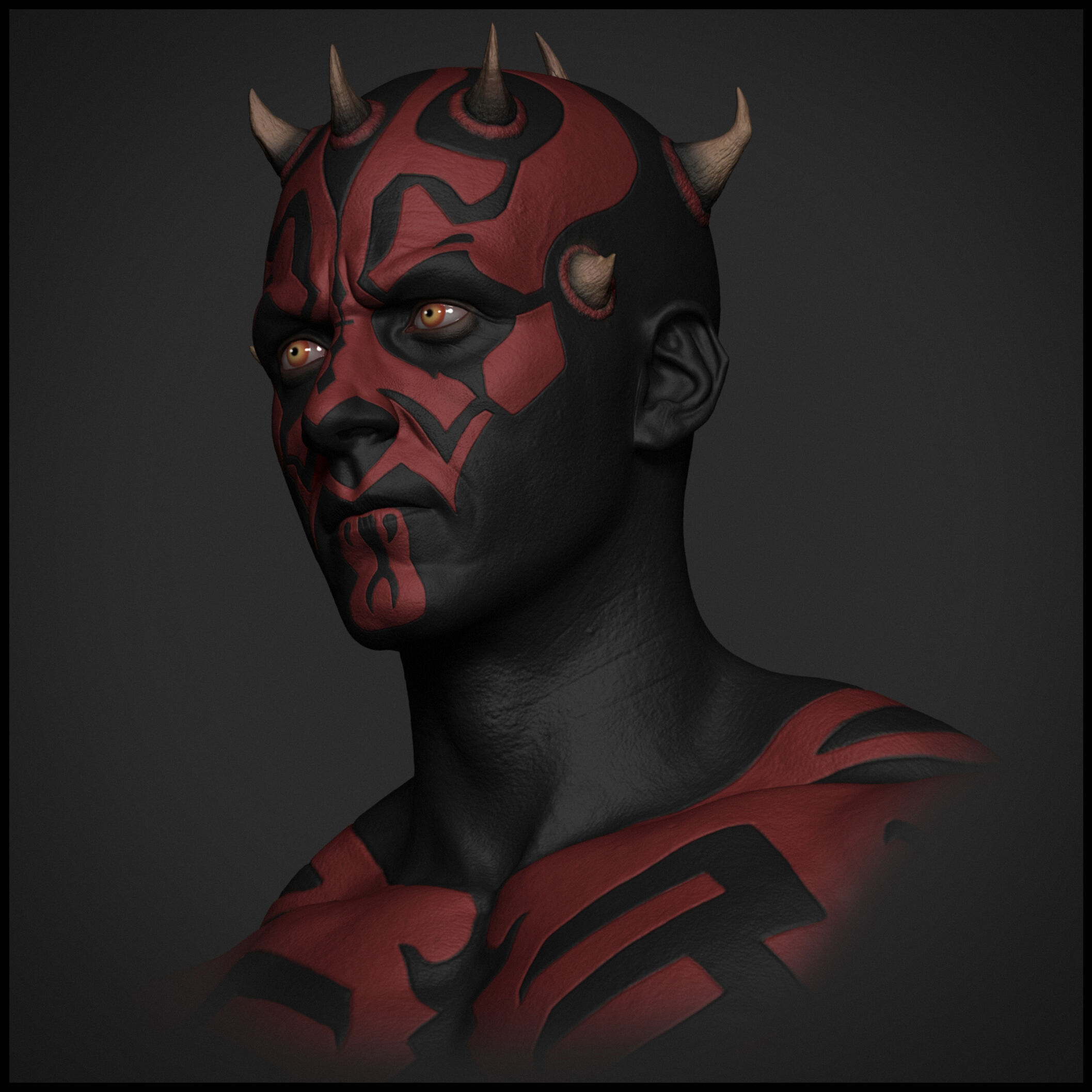 Darth Maul Bust Original Look 3D print model_8