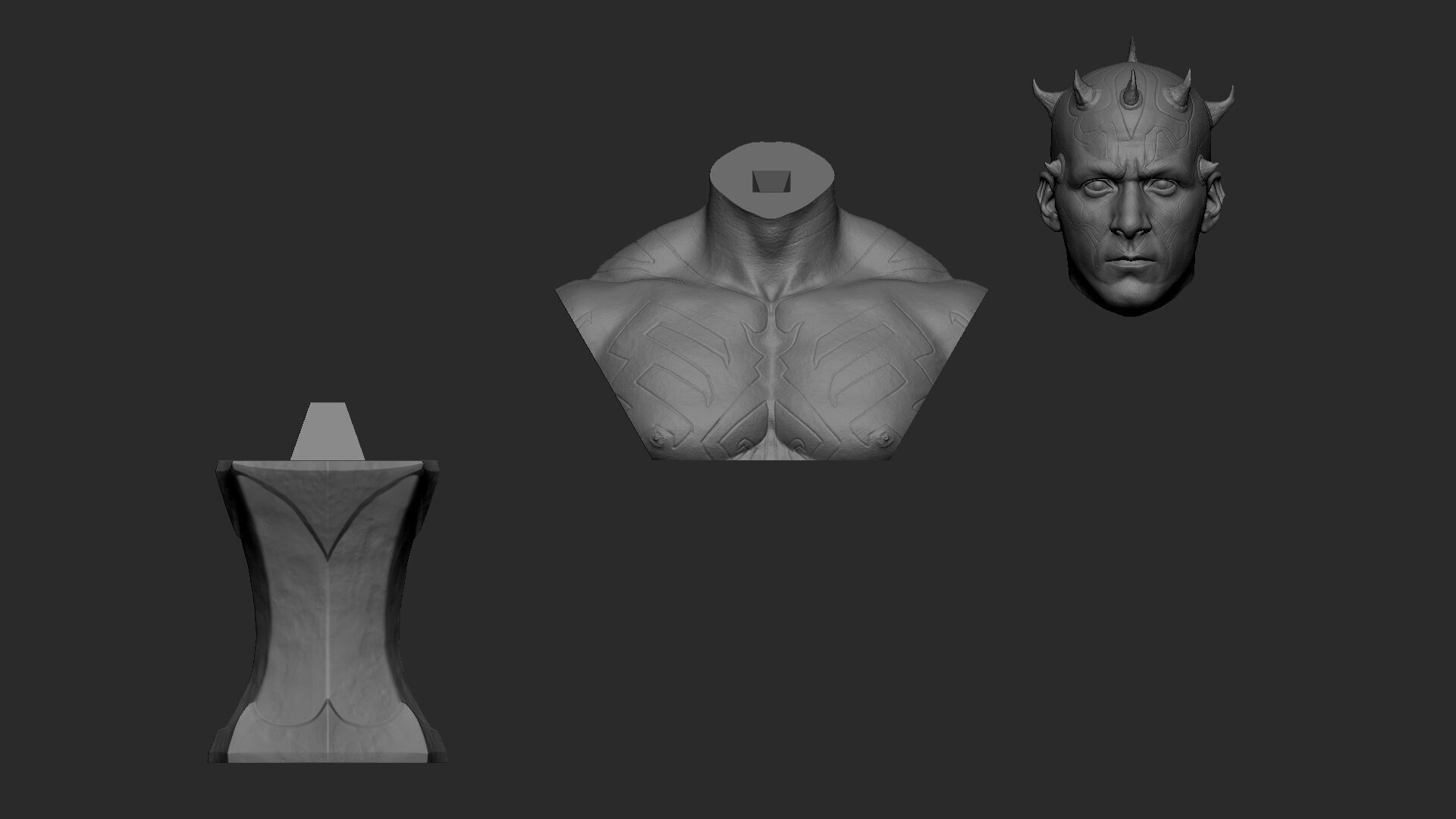 Darth Maul Bust Original Look 3D print model_11