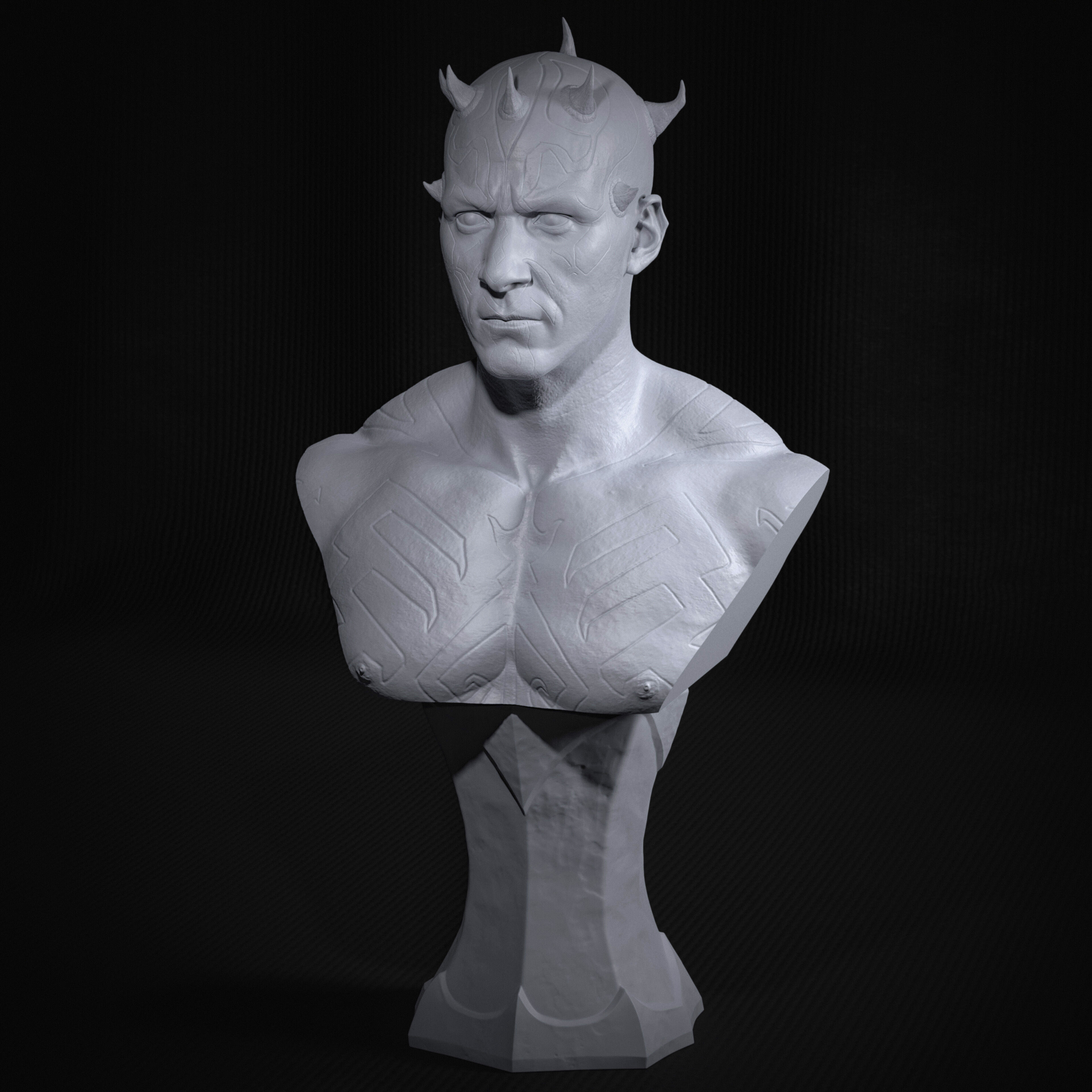 Darth Maul Bust Original Look 3D print model_3