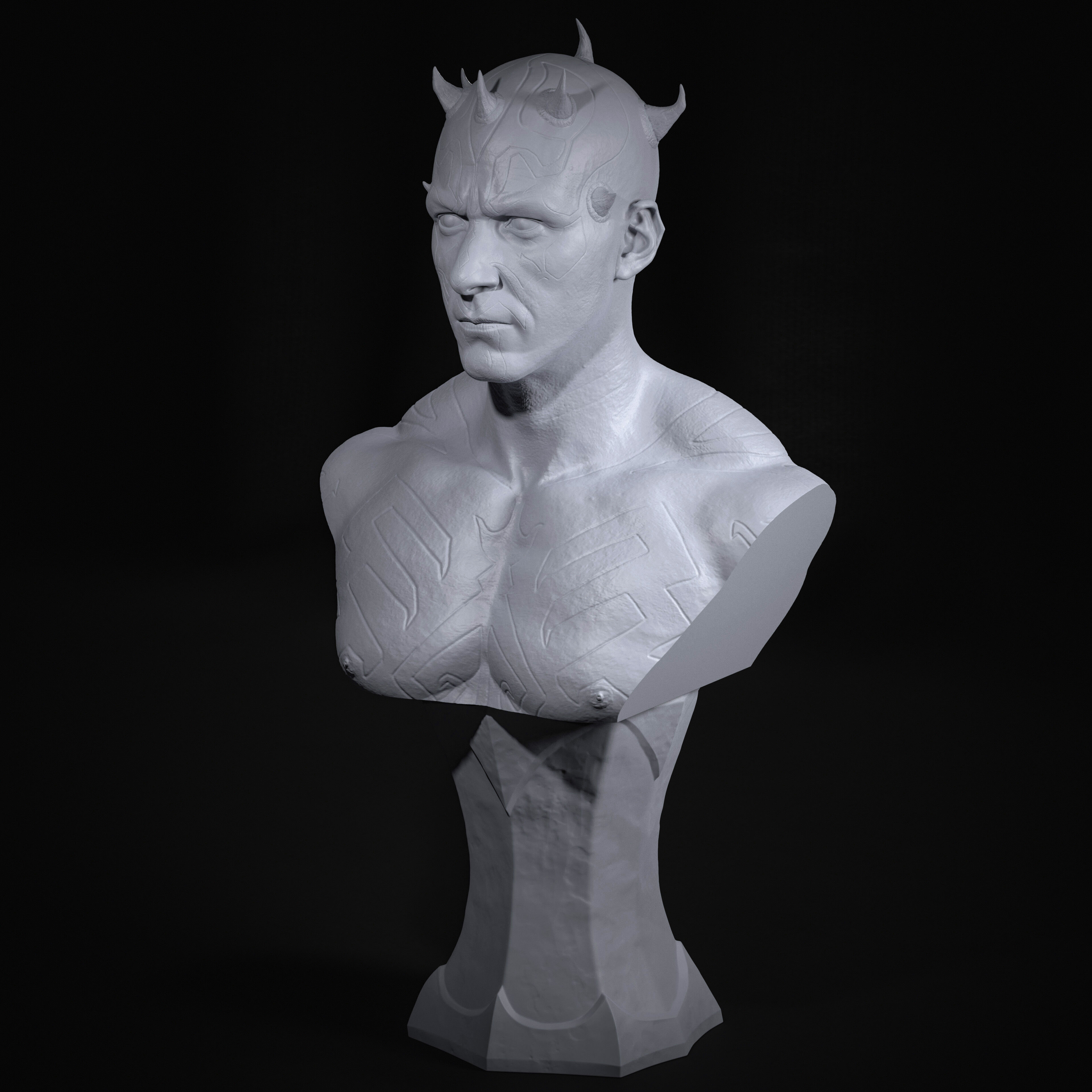 Darth Maul Bust Original Look 3D print model_4