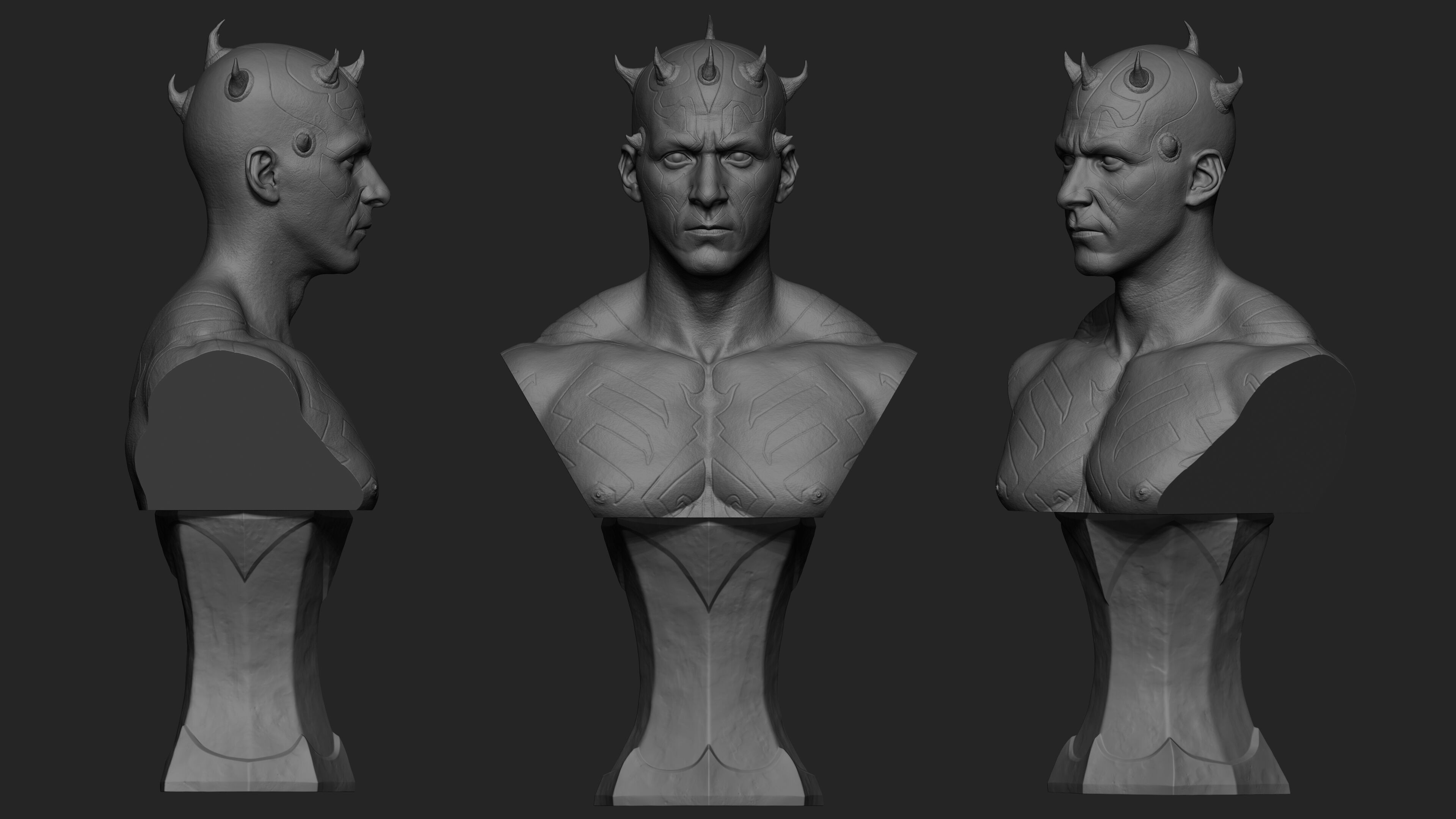 Darth Maul Bust Original Look 3D print model_10