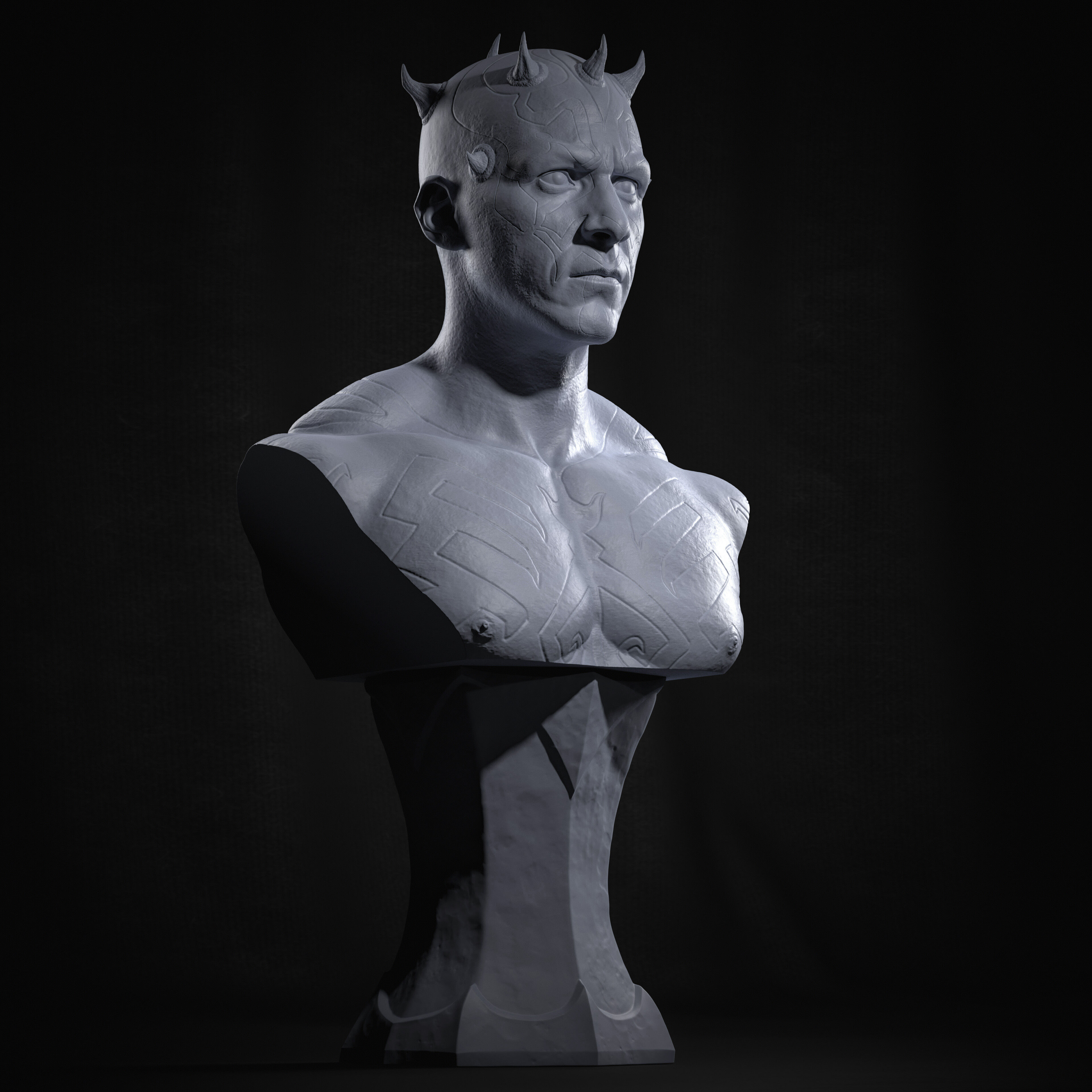 Darth Maul Bust Original Look 3D print model_5