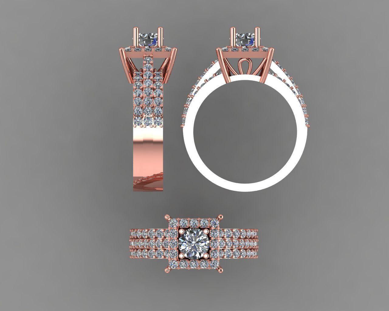 Stylish 3D Ring Model for Jewelry Making And printing Code R28 3D print model_9