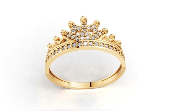 Elegant Crown Ring 3D Model  STL  3DM Files  3D print model