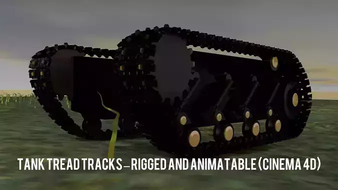 Tank Tread Tracks - Rigged and animated 3D model