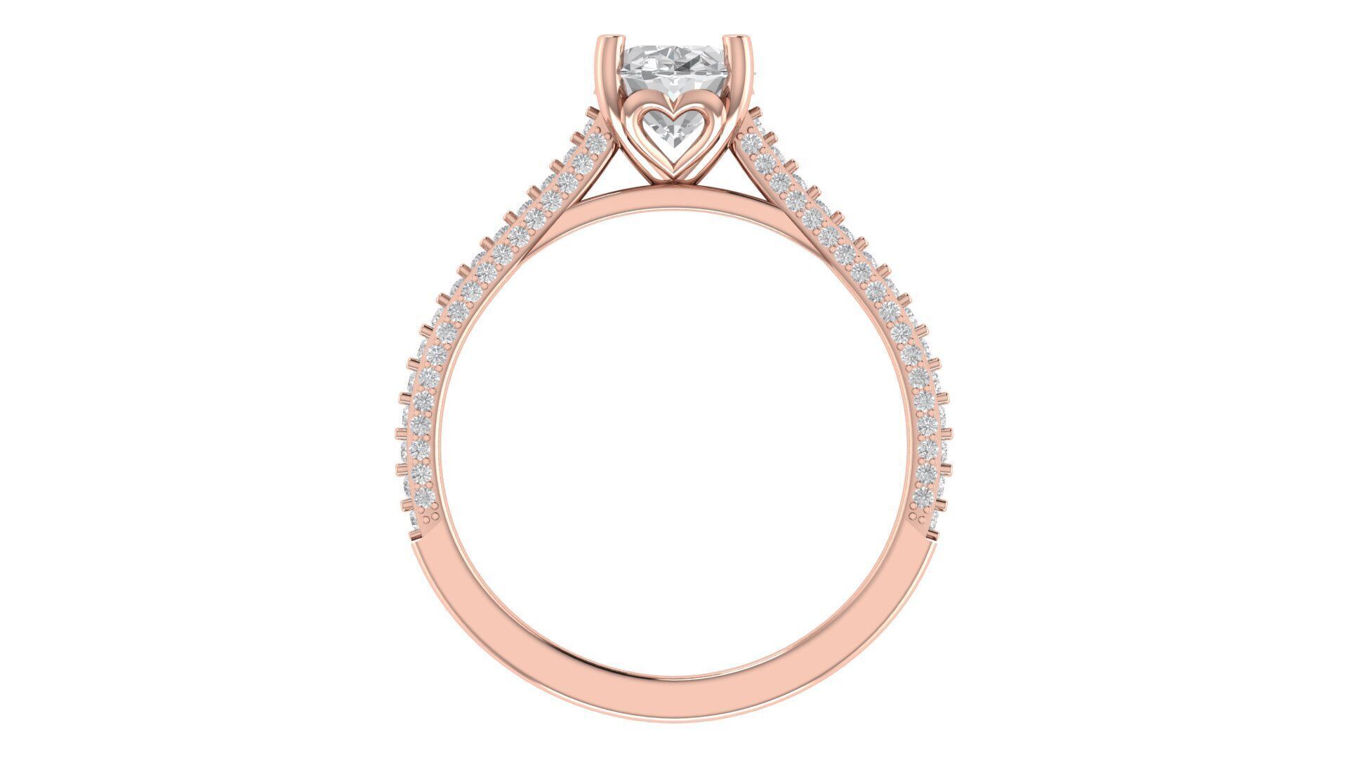 Oval Diamond Engagement Ring 3D print model_5