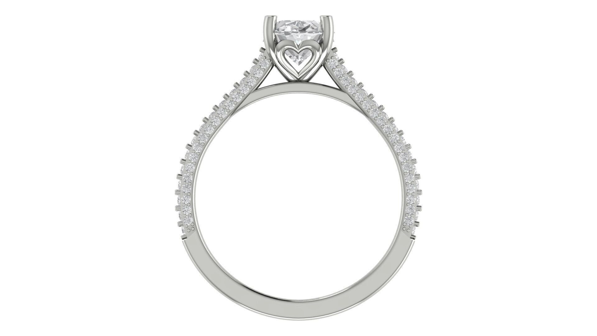 Oval Diamond Engagement Ring 3D print model_9