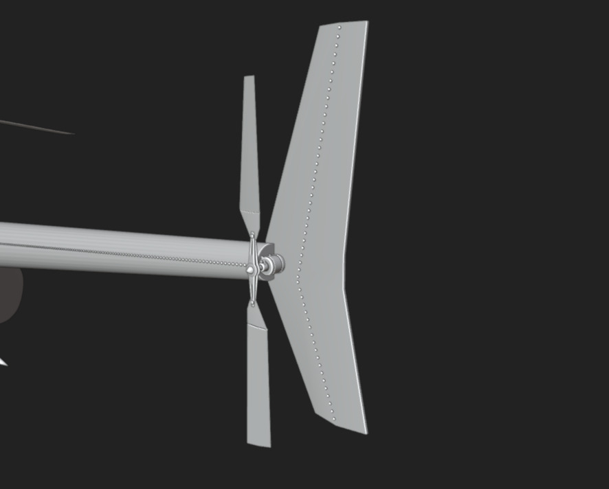Black Modern Civilian Helicopter Low Poly 3D Model 3D model_3