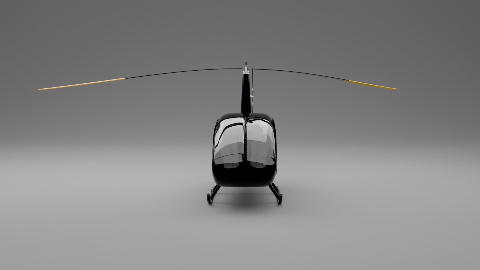 Black Modern Civilian Helicopter Low Poly 3D Model 3D model_1