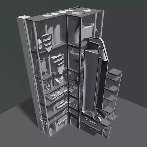 Machine building in cutaway section 25i21