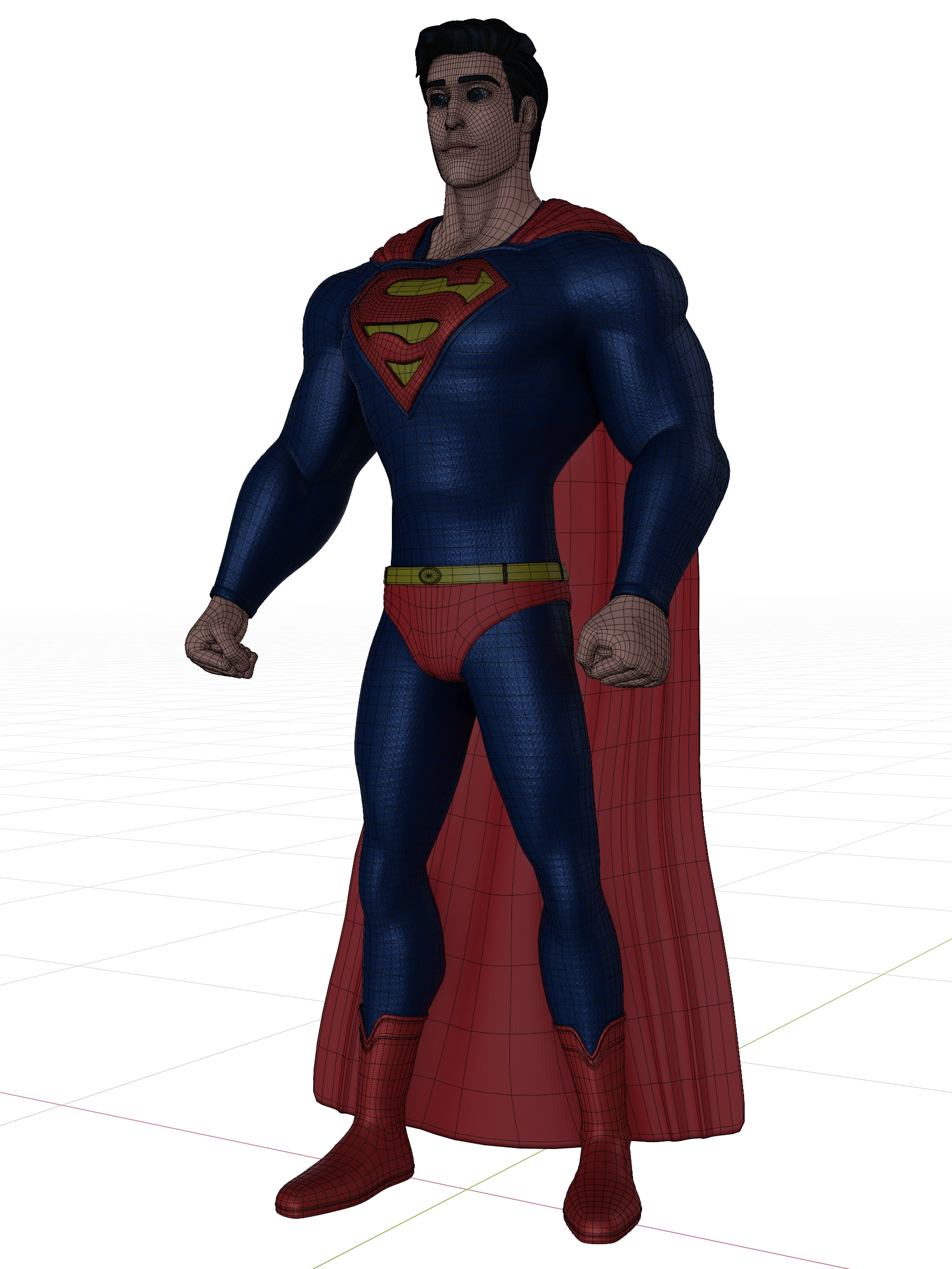 Cartoon Superman henry cavill 3D model in blender Low-poly Low-poly 3D model_14