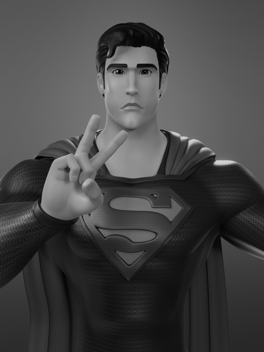 Cartoon Superman henry cavill 3D model in blender Low-poly Low-poly 3D model_11