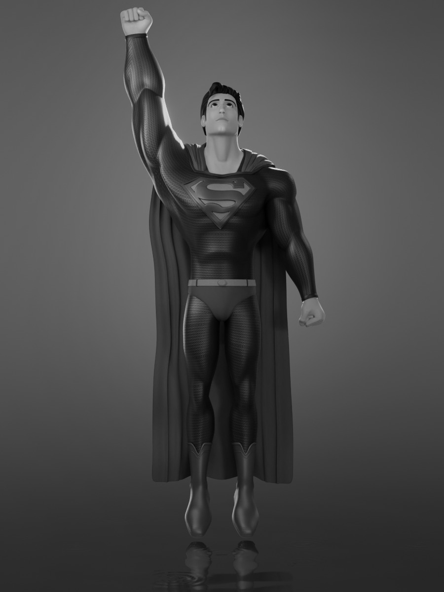 Cartoon Superman henry cavill 3D model in blender Low-poly Low-poly 3D model_6