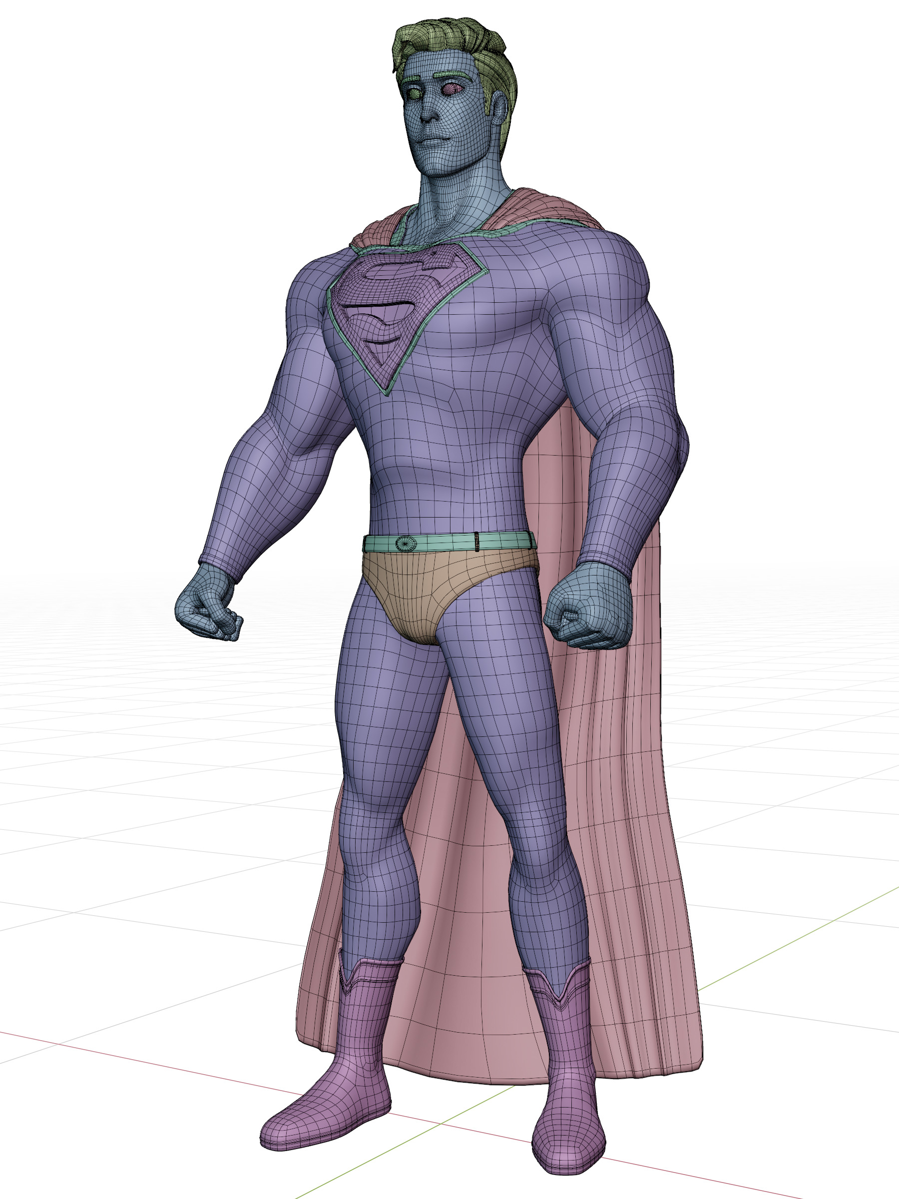 Cartoon Superman henry cavill 3D model in blender Low-poly Low-poly 3D model_15
